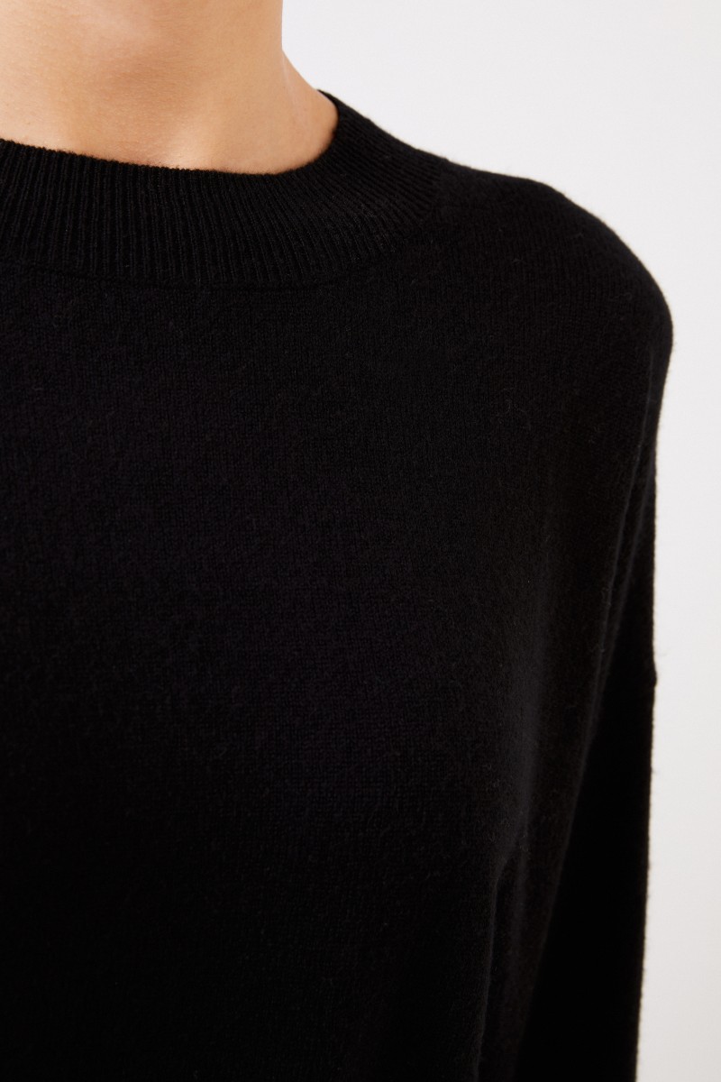 Cashmere-Pullover 'Calanna' mit Rundhals Schwarz