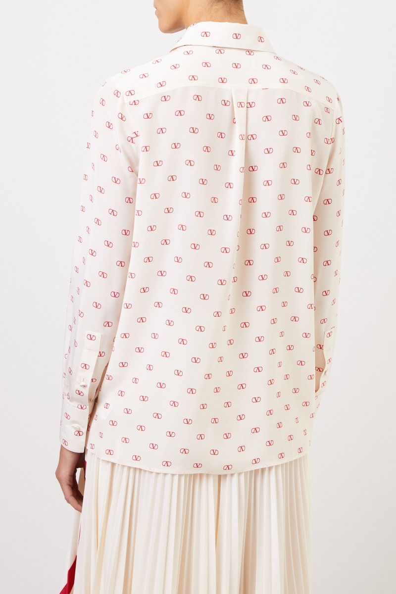 Valentino Seiden-Bluse mit Bindedetail Multi