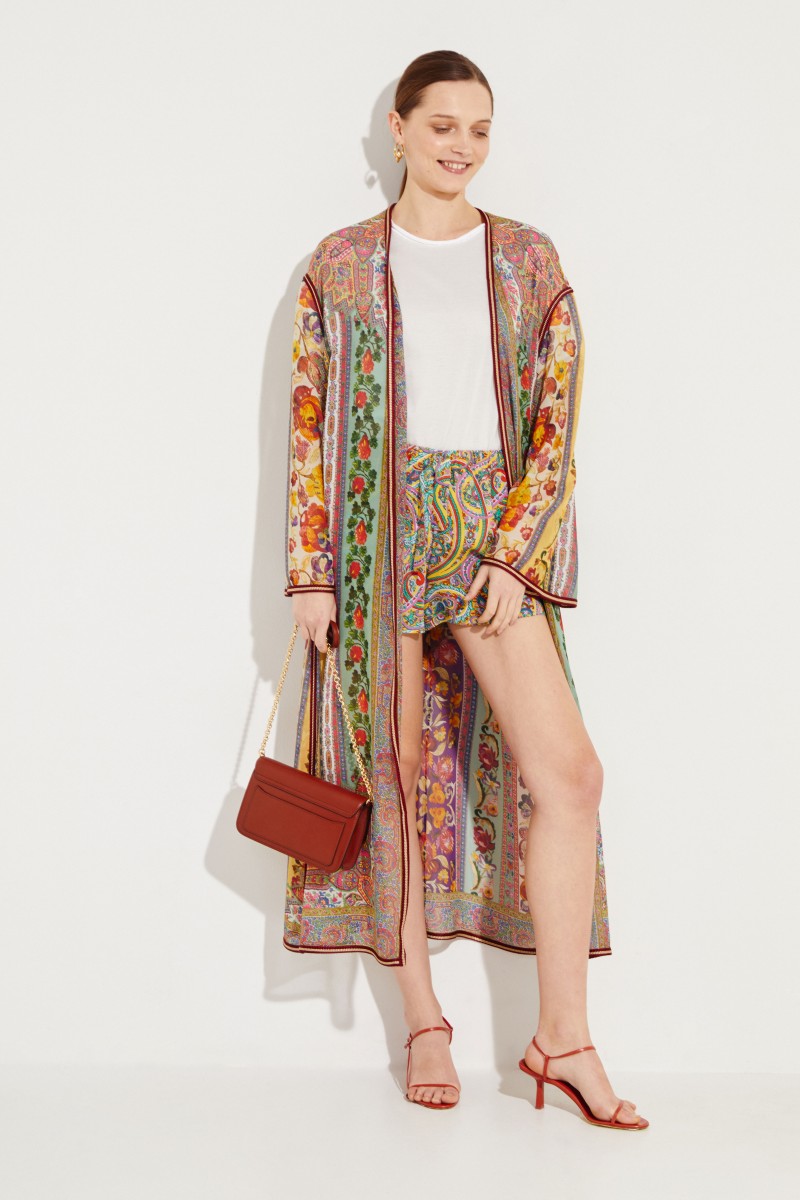 Seiden-Shorts mit Print Multi