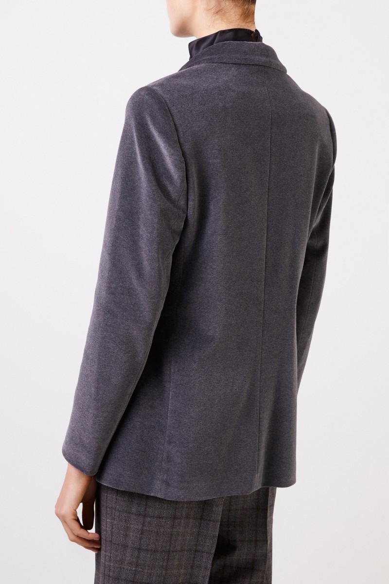 Fabiana Filippi Samt-Blazer mit Perlenverzierung Grau