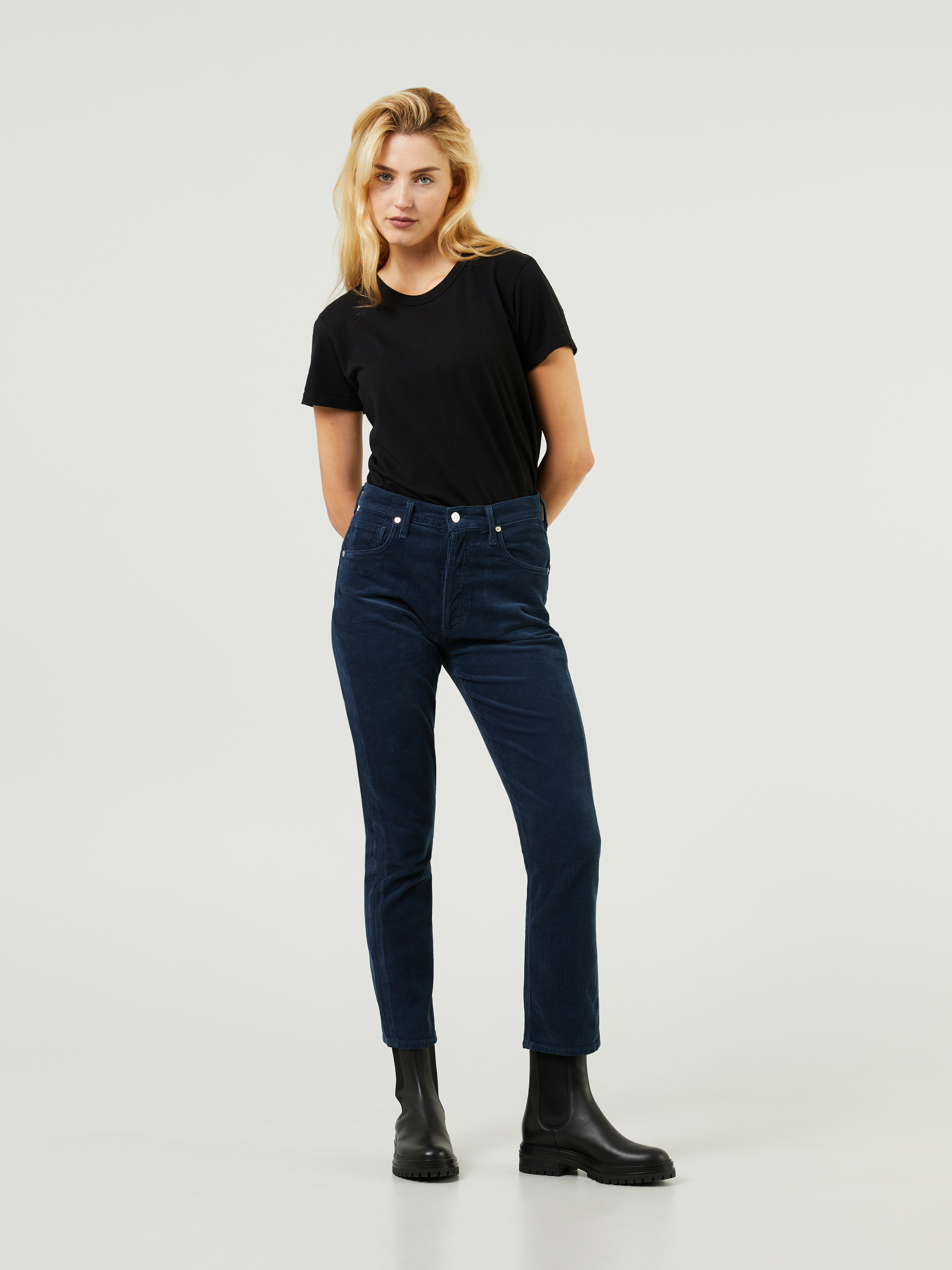 Citizens of Humanity Slim-Fit Cordhose 'Jolene High Rise Vintage' Navy Blue  | Slim and Skinny Fit Jeans