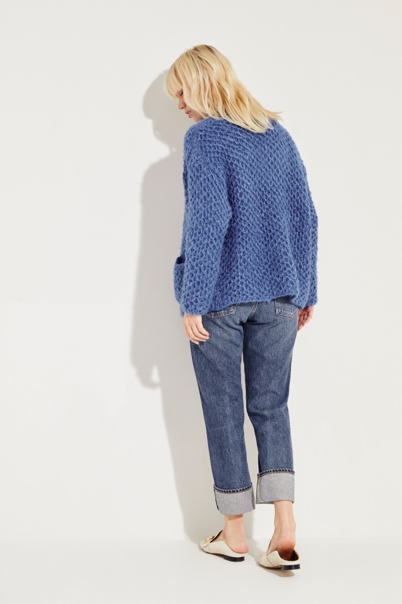 Grobstrick-Cardigan 'Selita' Blau