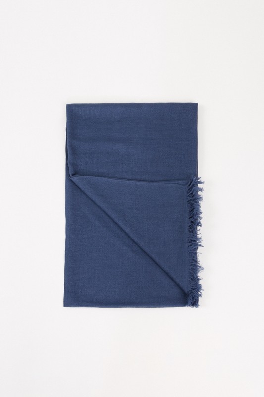 Brunello Cucinelli Cashmere-Seiden-Schal Dunkelblau