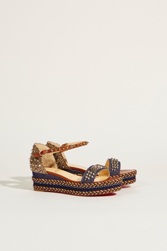 Wedges 'Madmonica 60' mit Nietenbesatz Blau