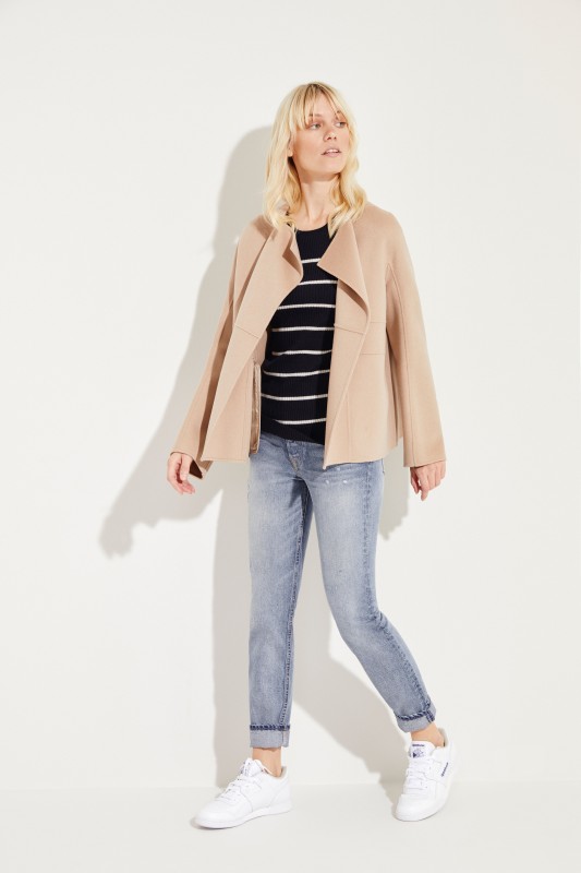 Rippstrick-Cashmere-Pullover 'Lindsey' Blau/Weiß