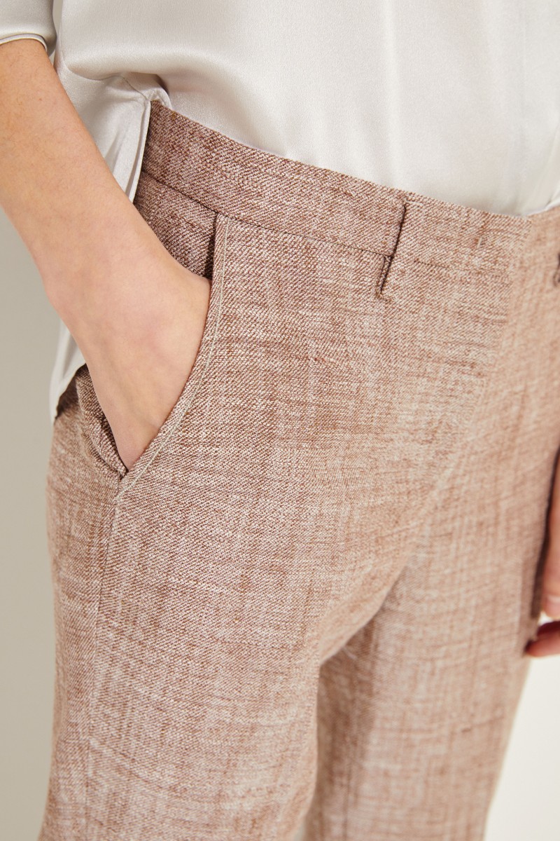 Seiden-Leinen-Hose Rosenholz