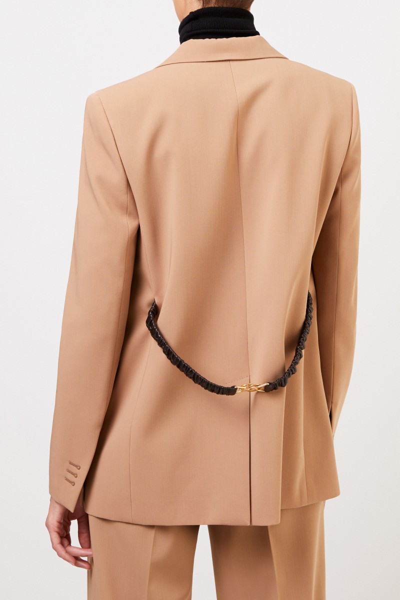 Bottega Veneta Longblazer aus Schafwolle in Beige