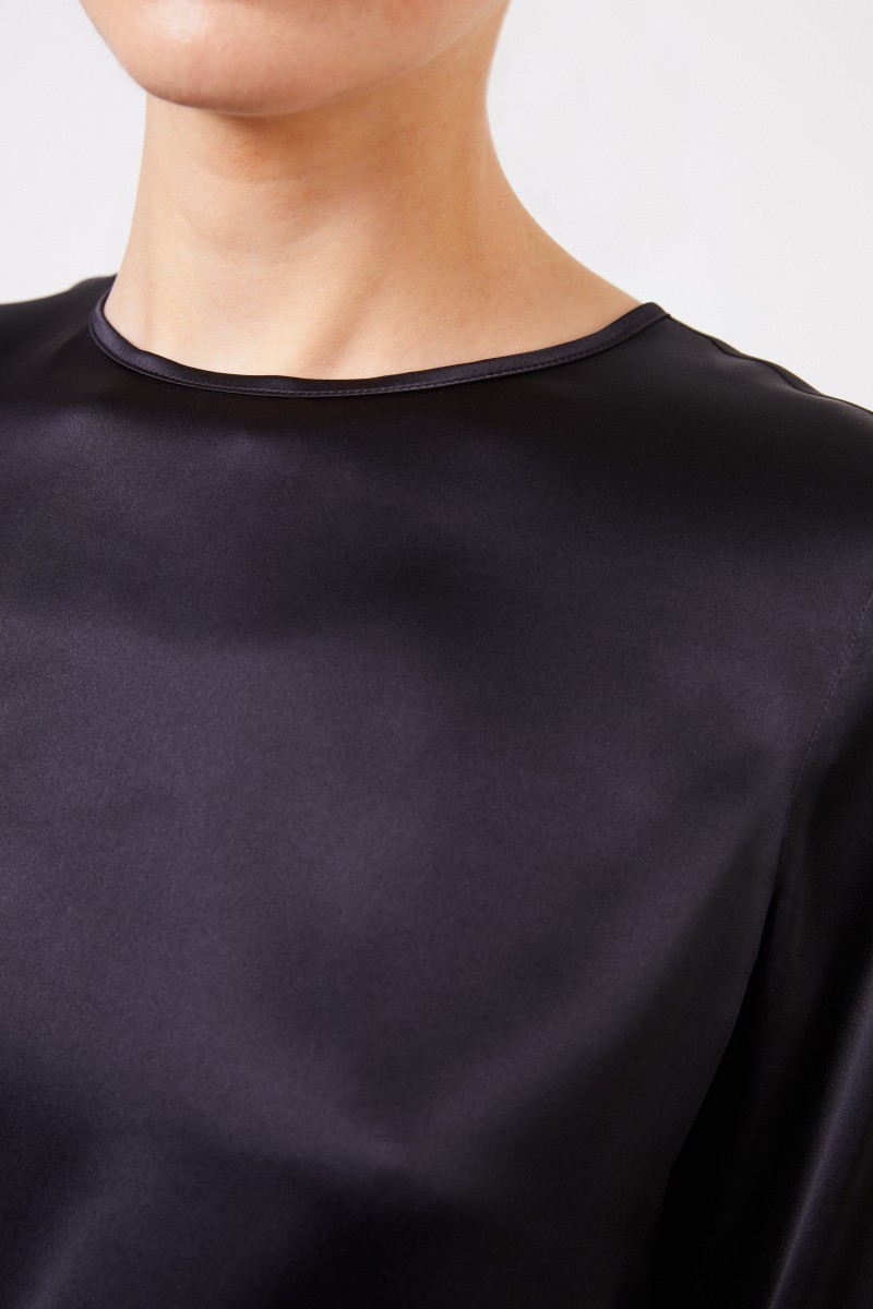 Seiden-Shirt Schwarz