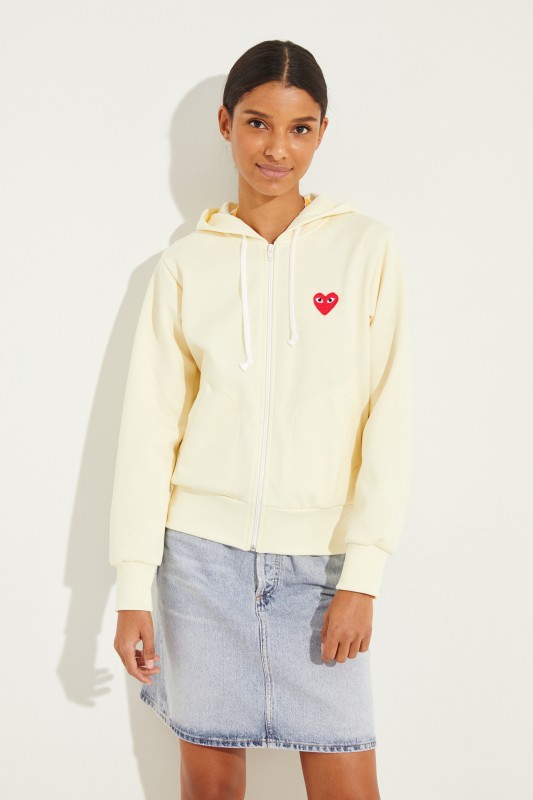 Sweatjacke mit Herz-Emblem Gelb