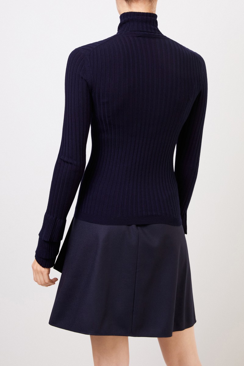 Chloé Woll-Rollkragenpullover Evening Blue