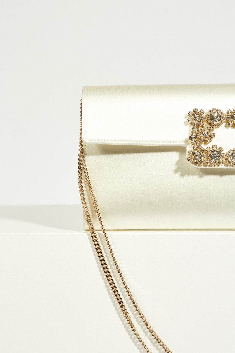 Satin-Clutch Crème