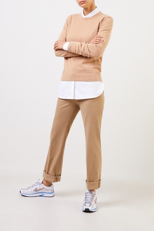 Agnona Klassischer Cashmere-Pullover Beige