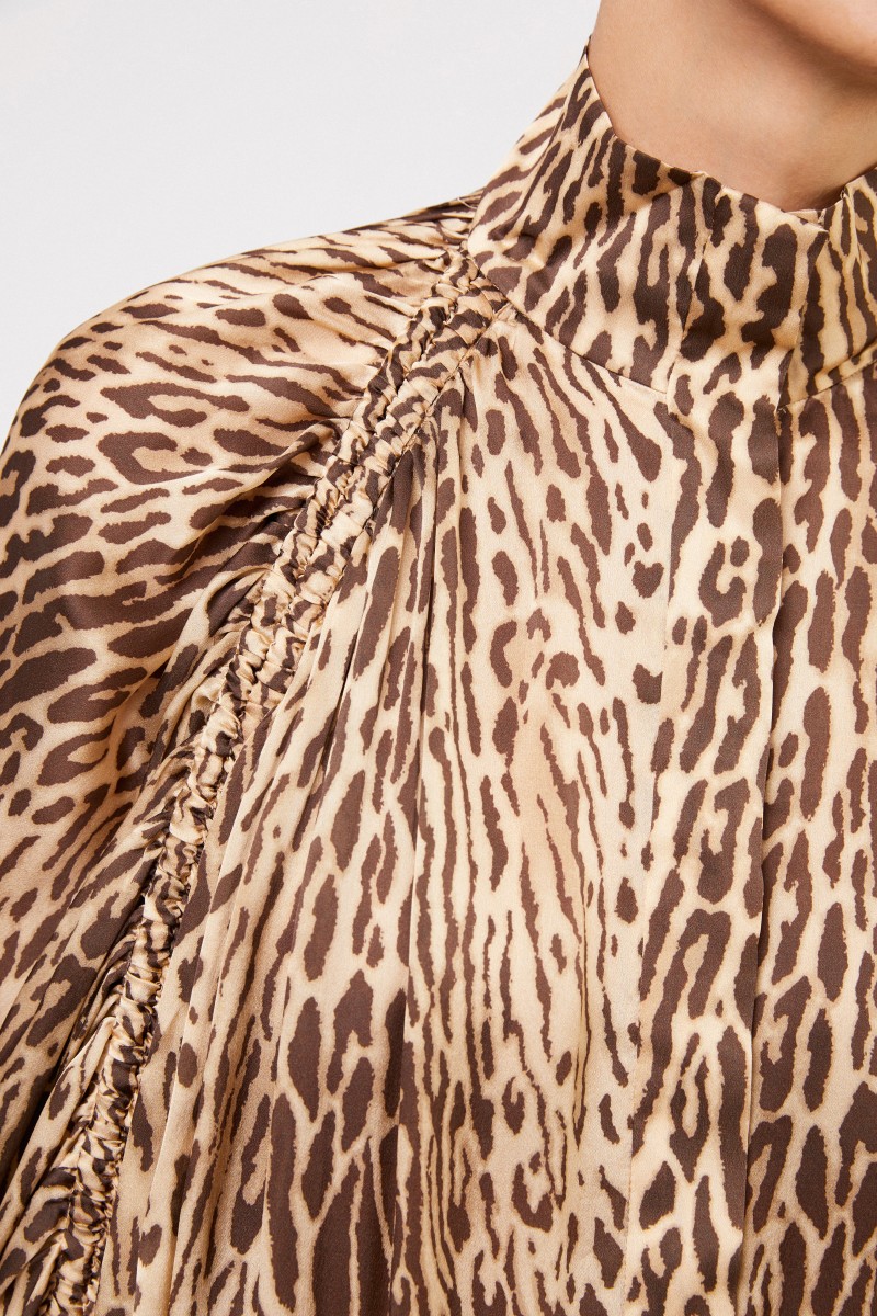 Seiden-Jumpsuit mit Bindedetail Braun