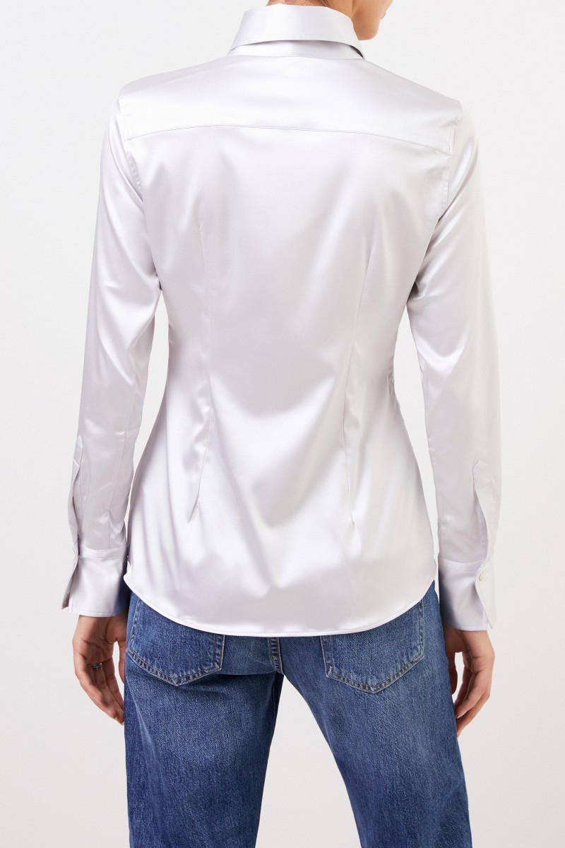 Robert Friedman Bluse 'Jonies' mit leichtem Glanz Silber