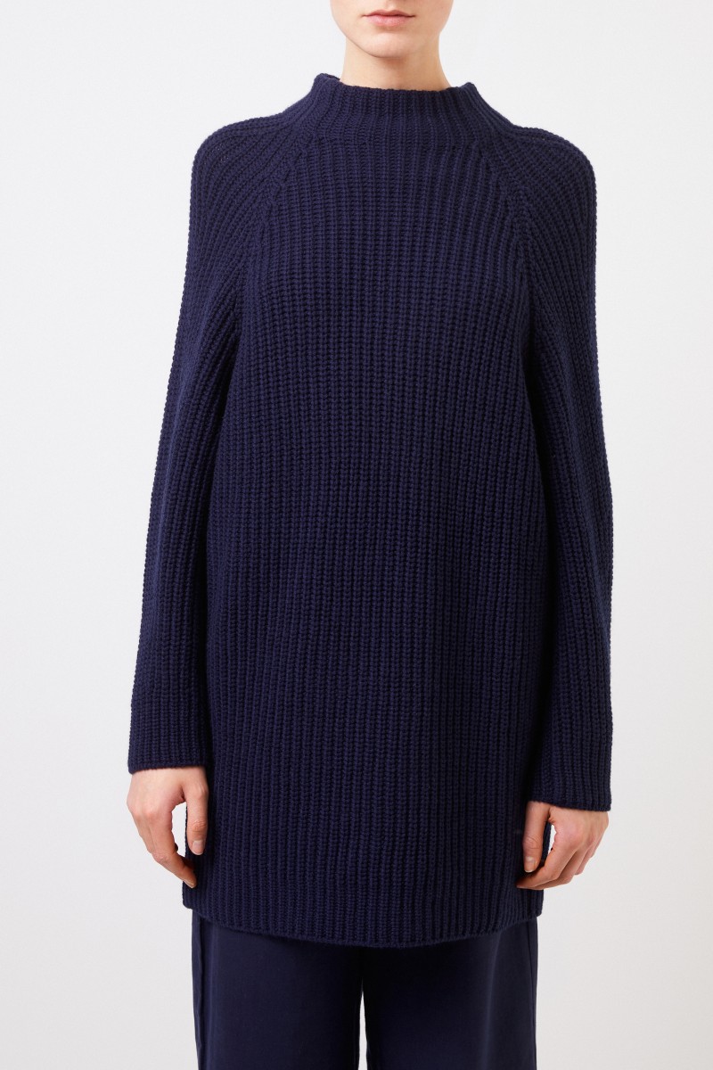 Iris von Arnim Langer Cashmere-Pullover 'Famke' Blau