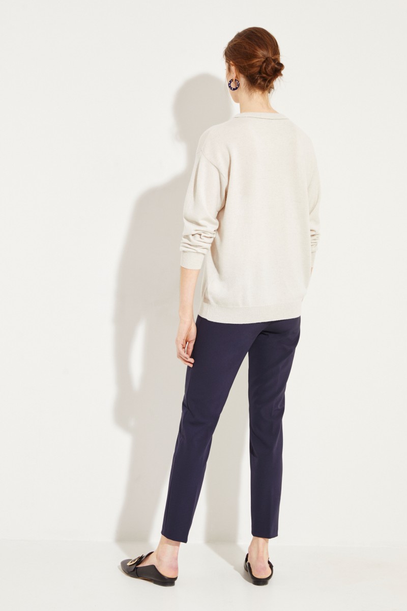 Cashmere-Pullover Écru