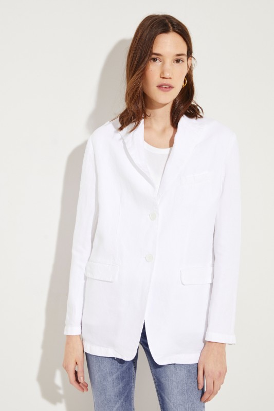 Leinen-Blazer Weiß