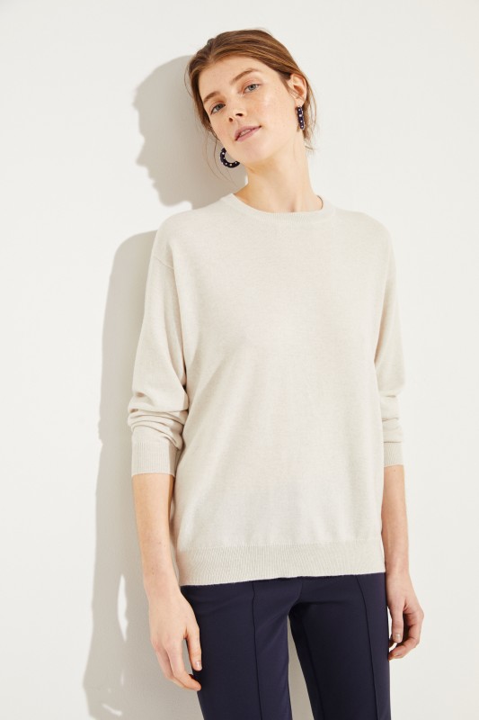Cashmere-Pullover Écru