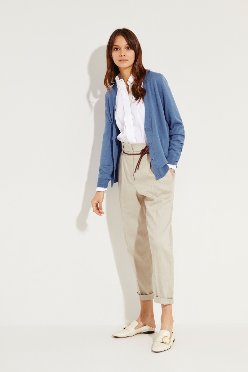 Cashmere-Cardigan Blau