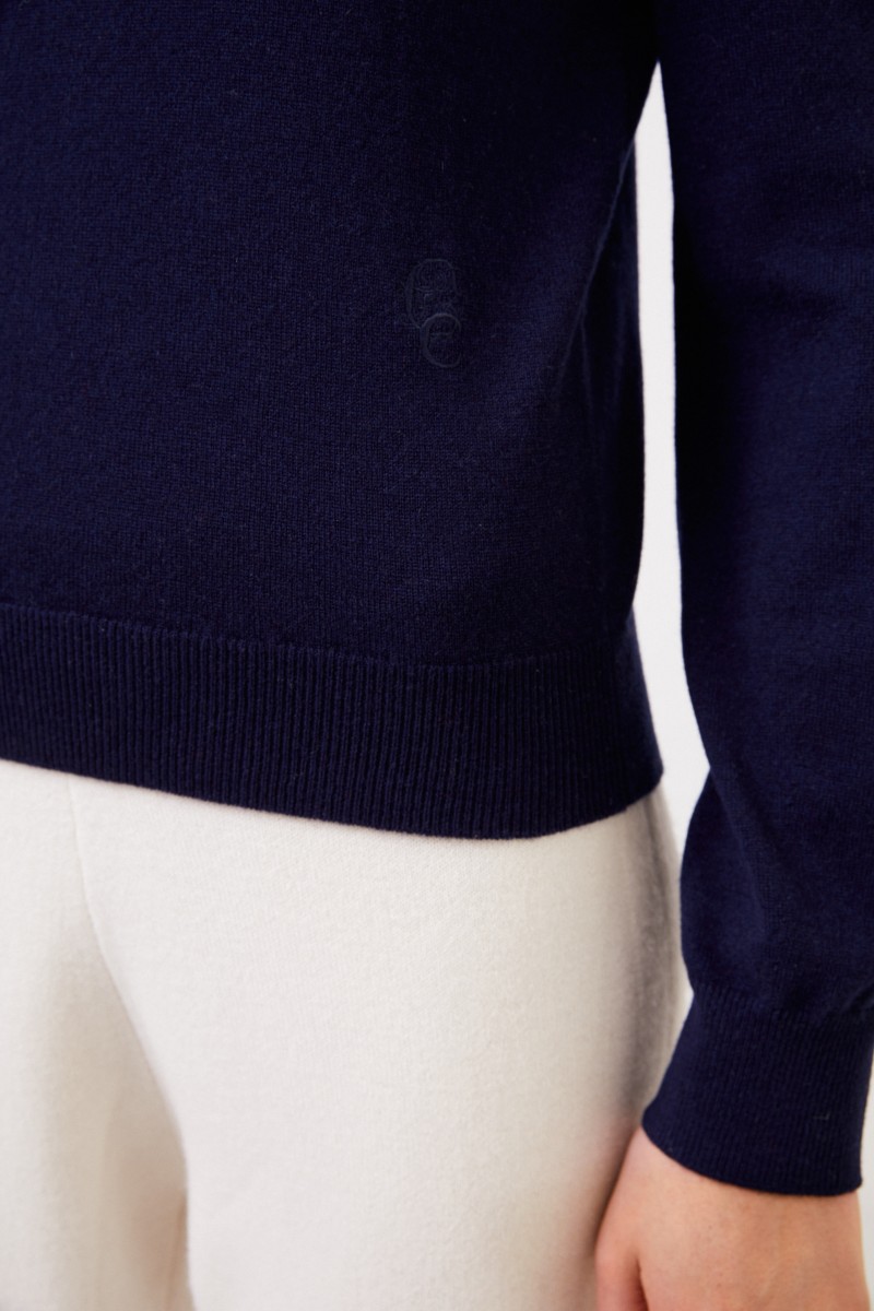 Chloé Cashmere-Rollkragenpullover Marineblau