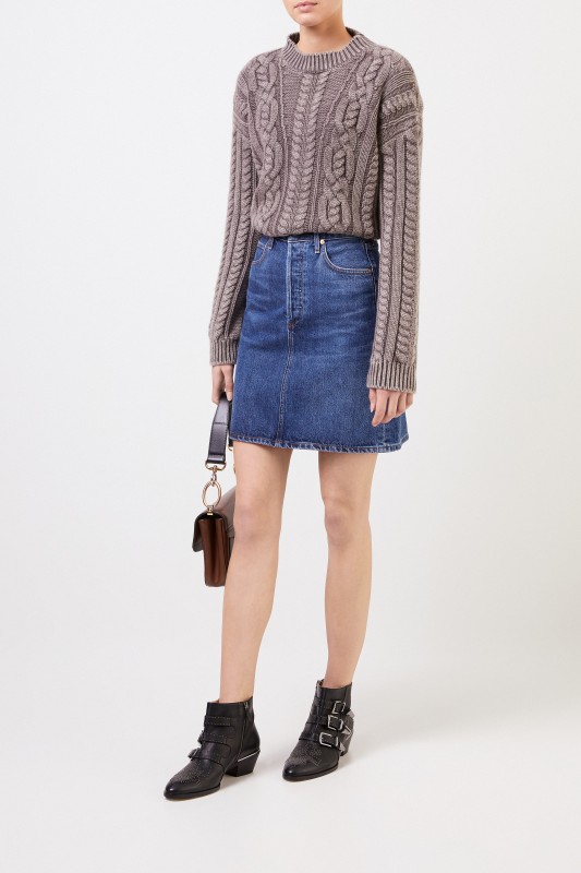 Midi-Jeansrock 'Lorelle Classic' Blau