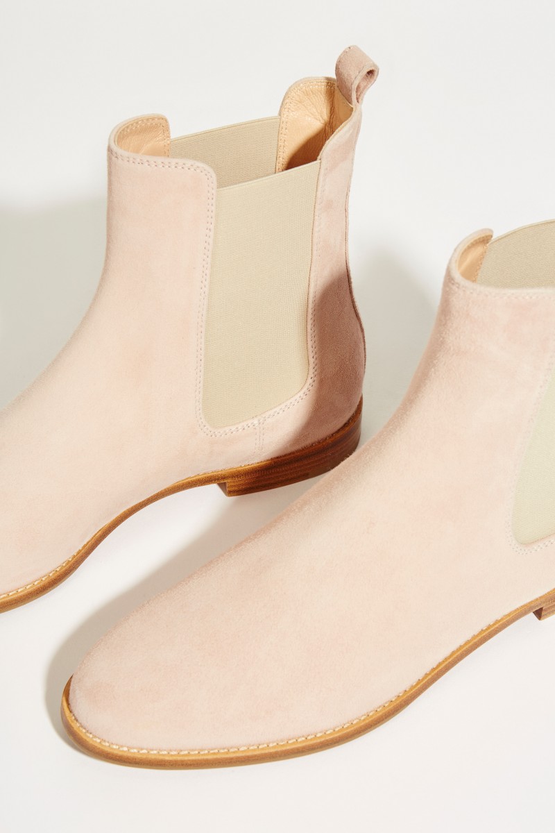 Veloursleder-Chelsea-Boot Rosé