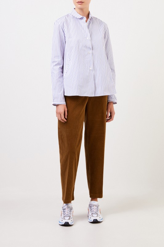 Robert Friedman Ausgestellte Bluse mit Streifen Blau/Multi