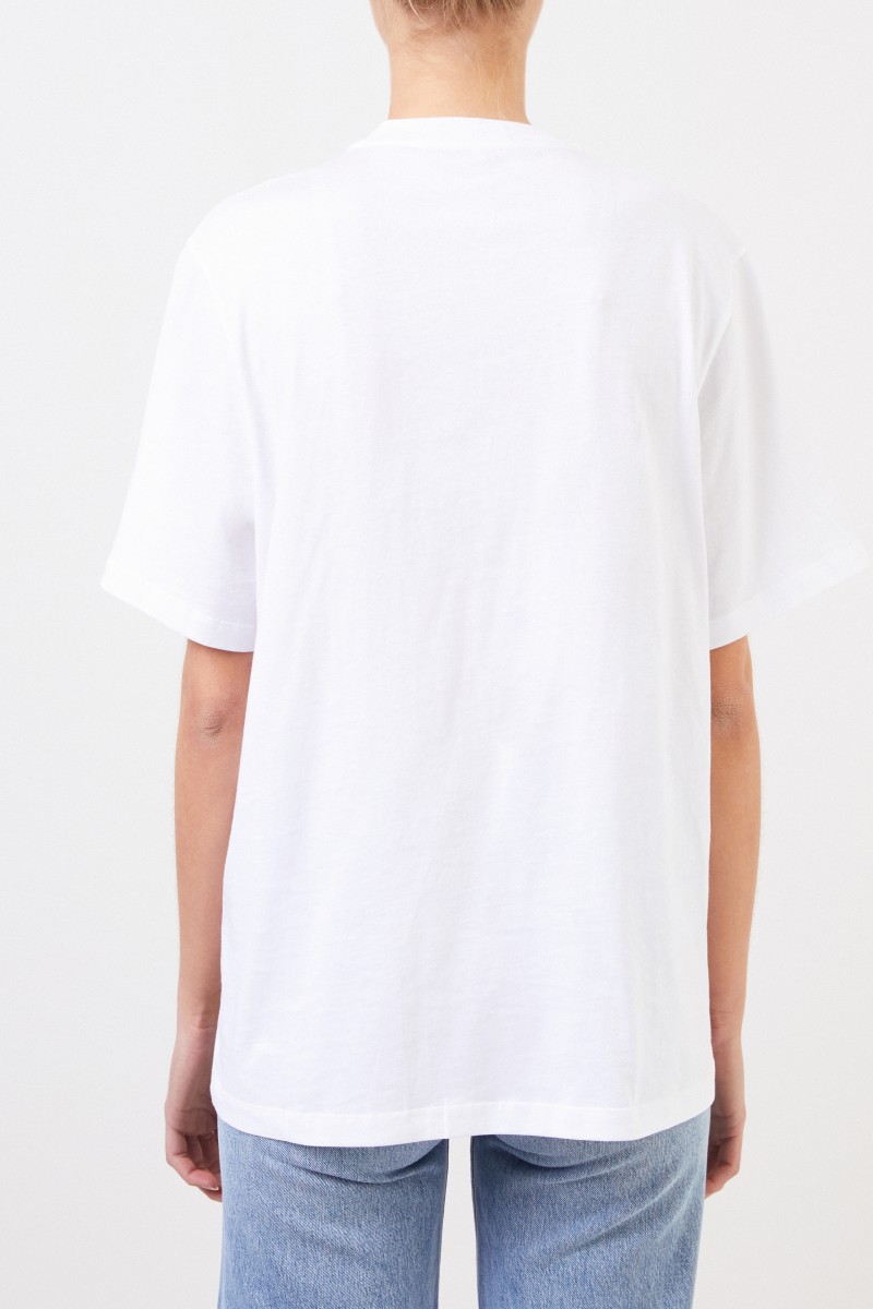 Stella McCartney T-Shirt mit Logo-Aufdruck Weiß