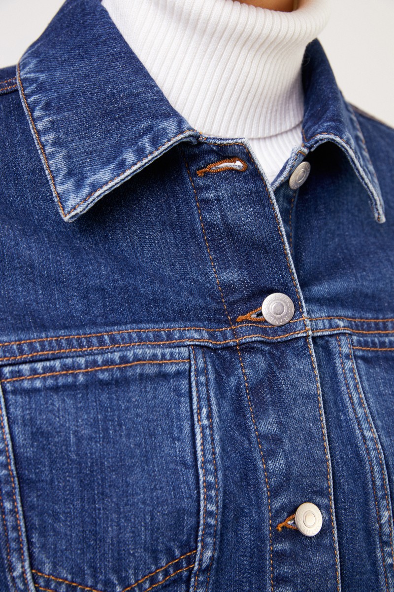 Stella McCartney Kurze Jeansjacke Blau