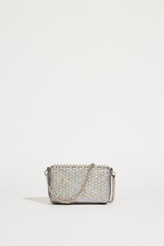 Mini-Umhängetasche 'Zoompouch' mit Nieten Silber