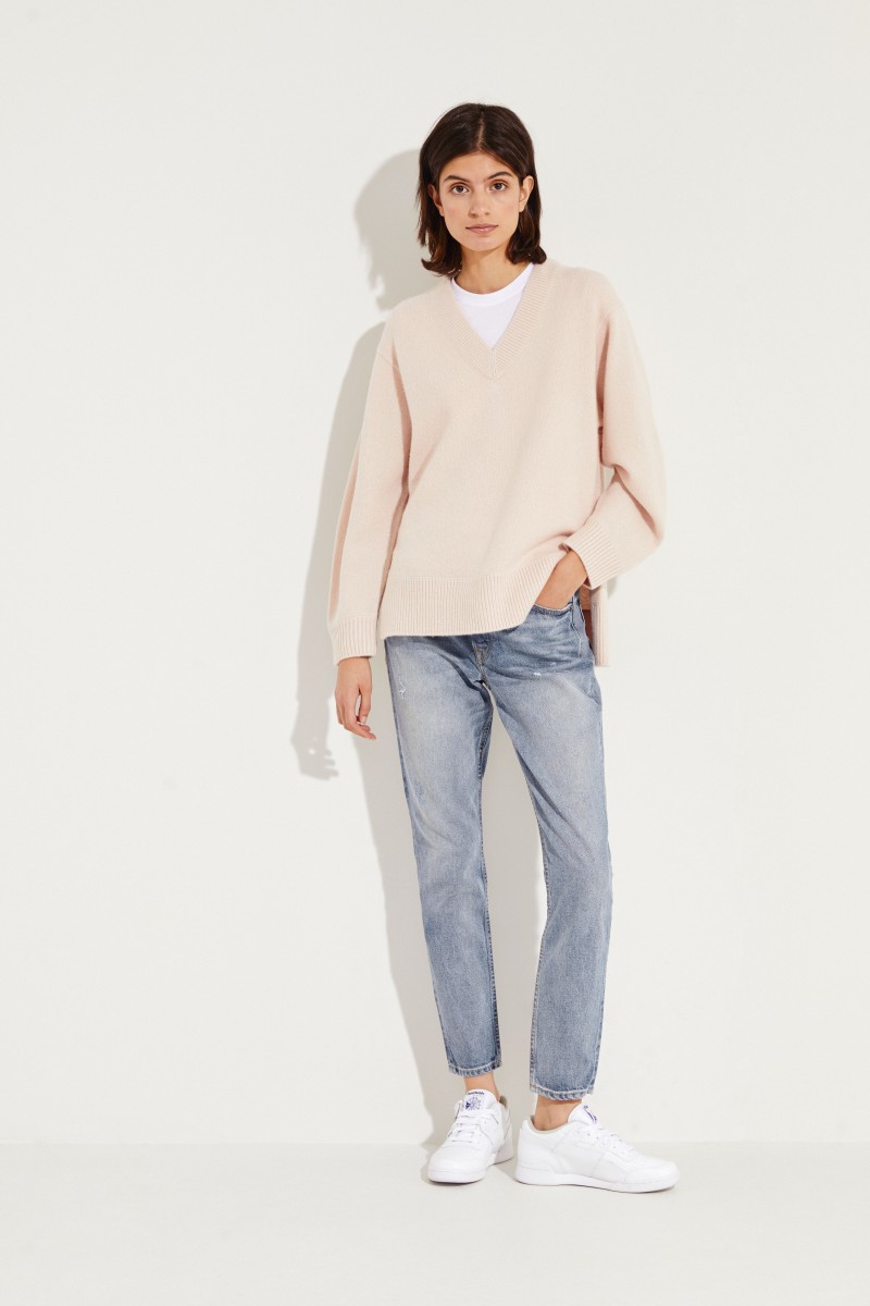 Oversize Cashmere-Pullover Rosé