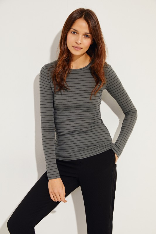 Longsleeve Grau/Blau