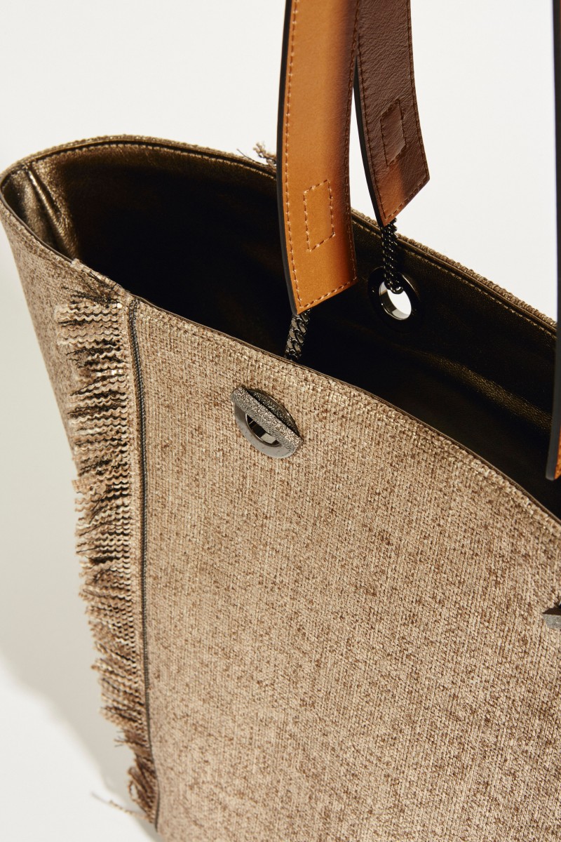 Wendbarer Shopper Beige/Bronze