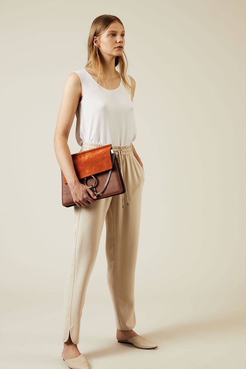 Veloursleder-Schultertasche 'Faye Medium' Classic Tobacco