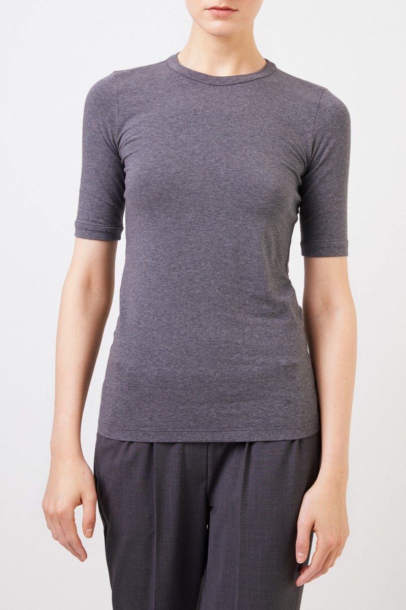 Brunello Cucinelli Klassisches Baumwoll-Shirt Grau