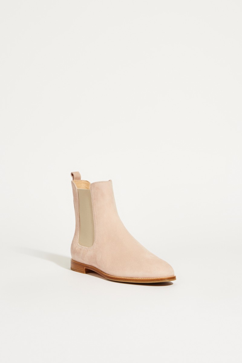 Veloursleder-Chelsea-Boot Rosé
