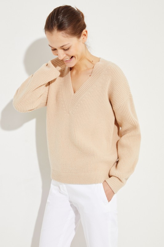 Woll-Cashmere Pullover Beige