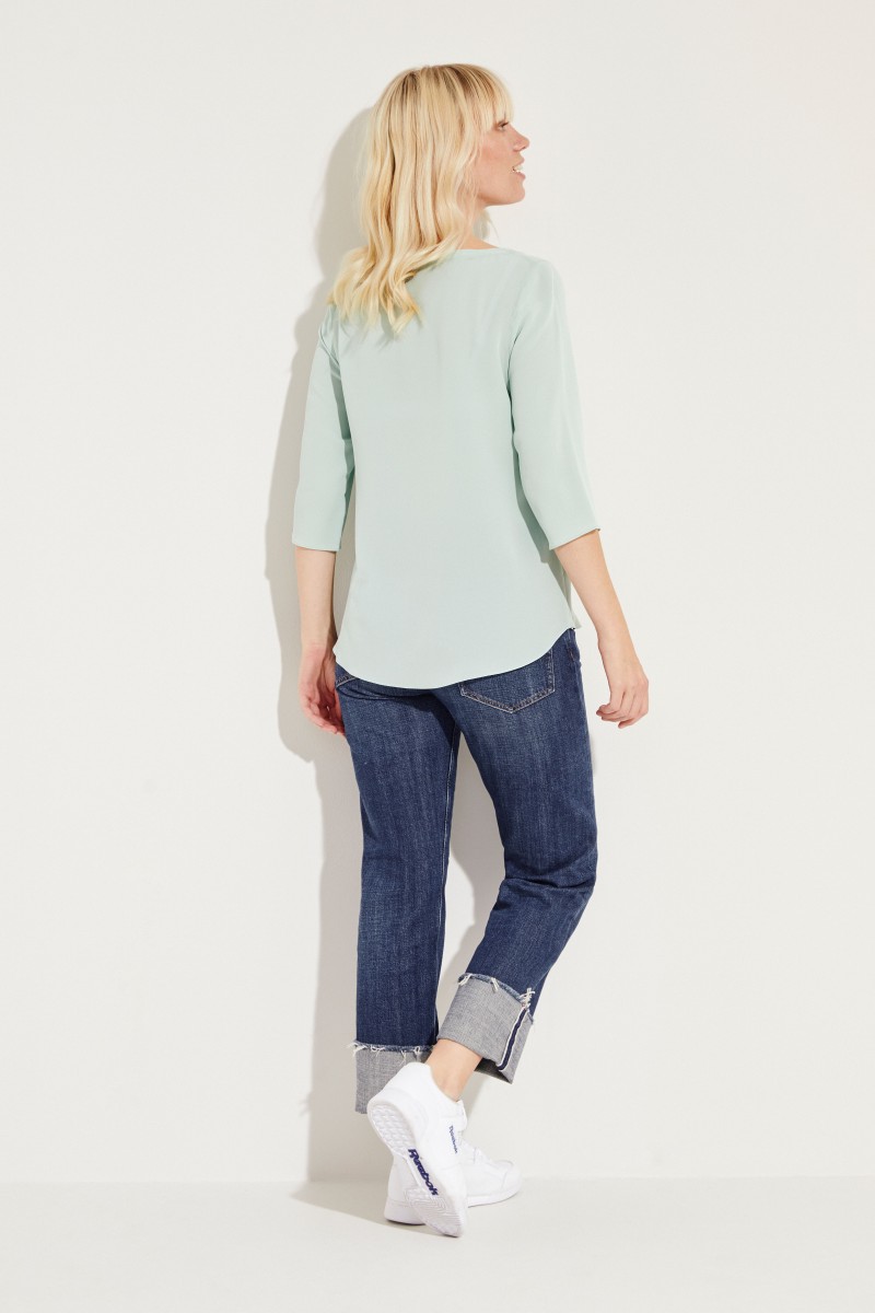 Seiden-Bluse 'Amber' mit 3/4-Arm Grün