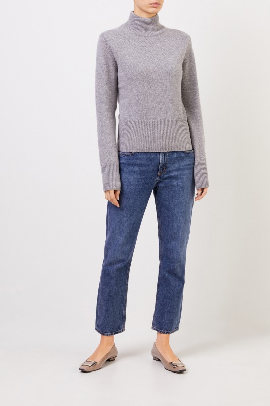 Iris von Arnim Cashmere-Pullover 'Caiola' mit Turtleneck Grau