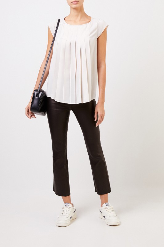 Steffen Schraut Top mit Faltendetails Beige