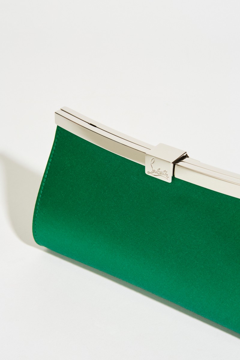 Satin-Clutch 'Palmette' Grün