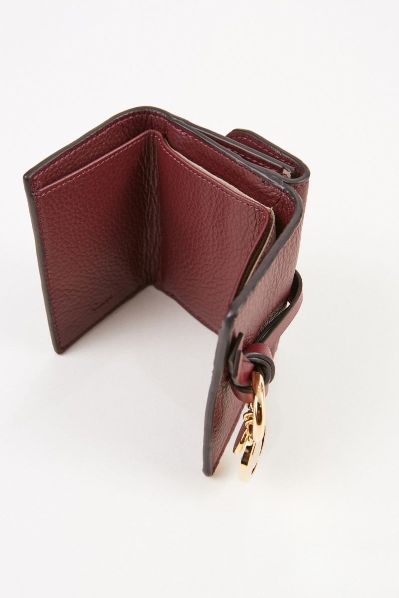 Chloé Mini-Portemonnaie 'Alphabet Coin' Burnt Mahagony