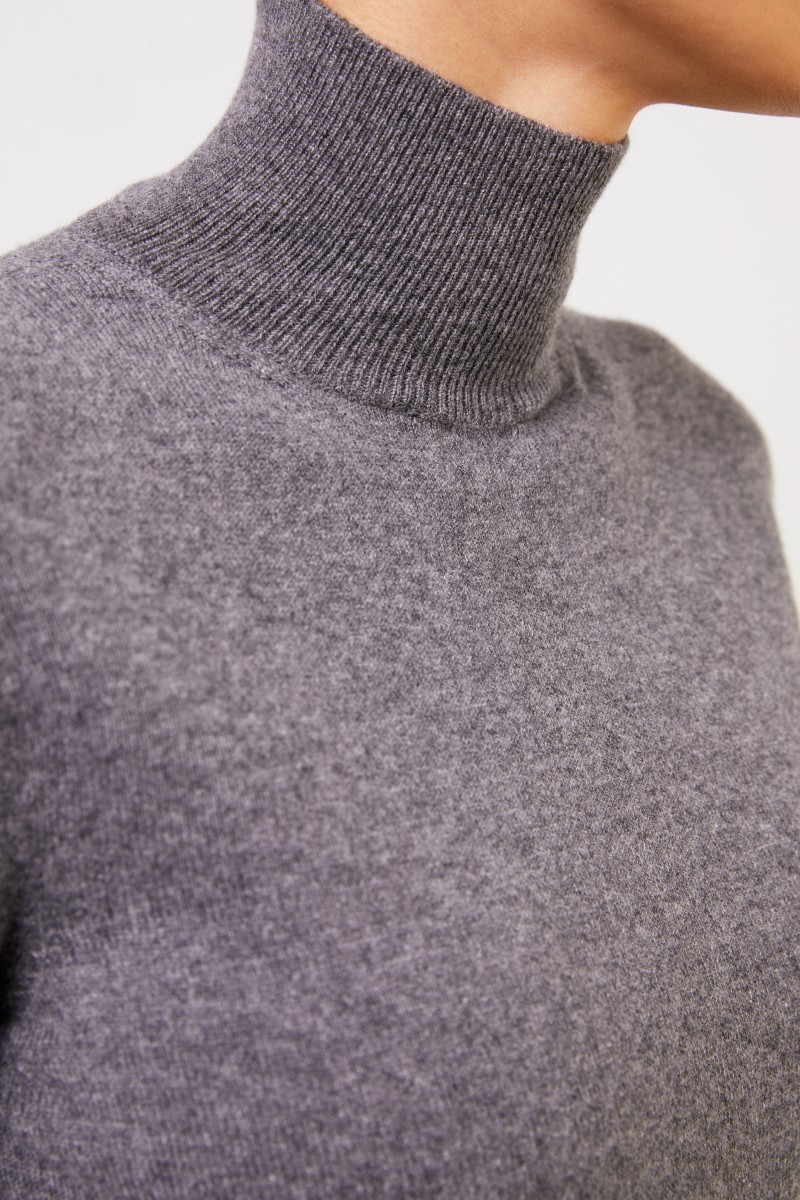 Agnona Cashmere-Pullover mit Turtleneck Grau
