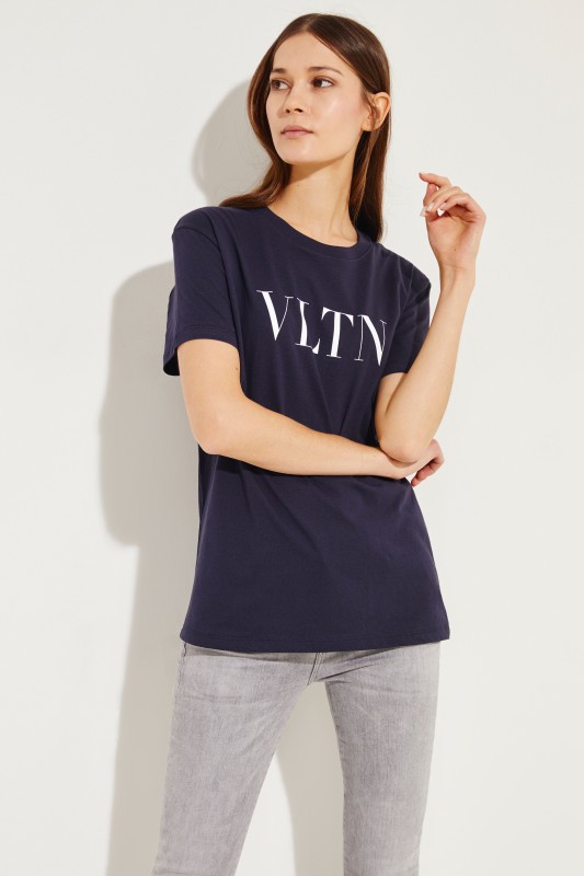 T-Shirt mit VLTN-Logo Marineblau