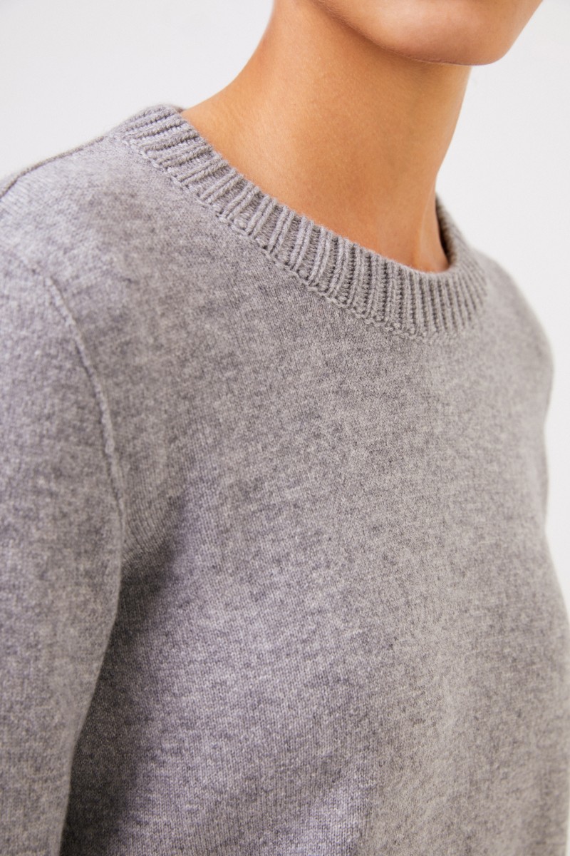 Cashmere-Doubleface-Pullover 'Posy' Grau
