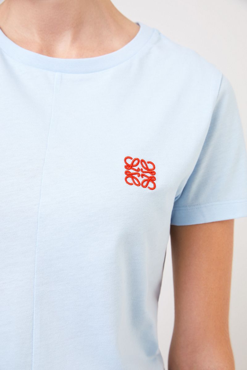 Baumwoll-Shirt mit Logo Blau