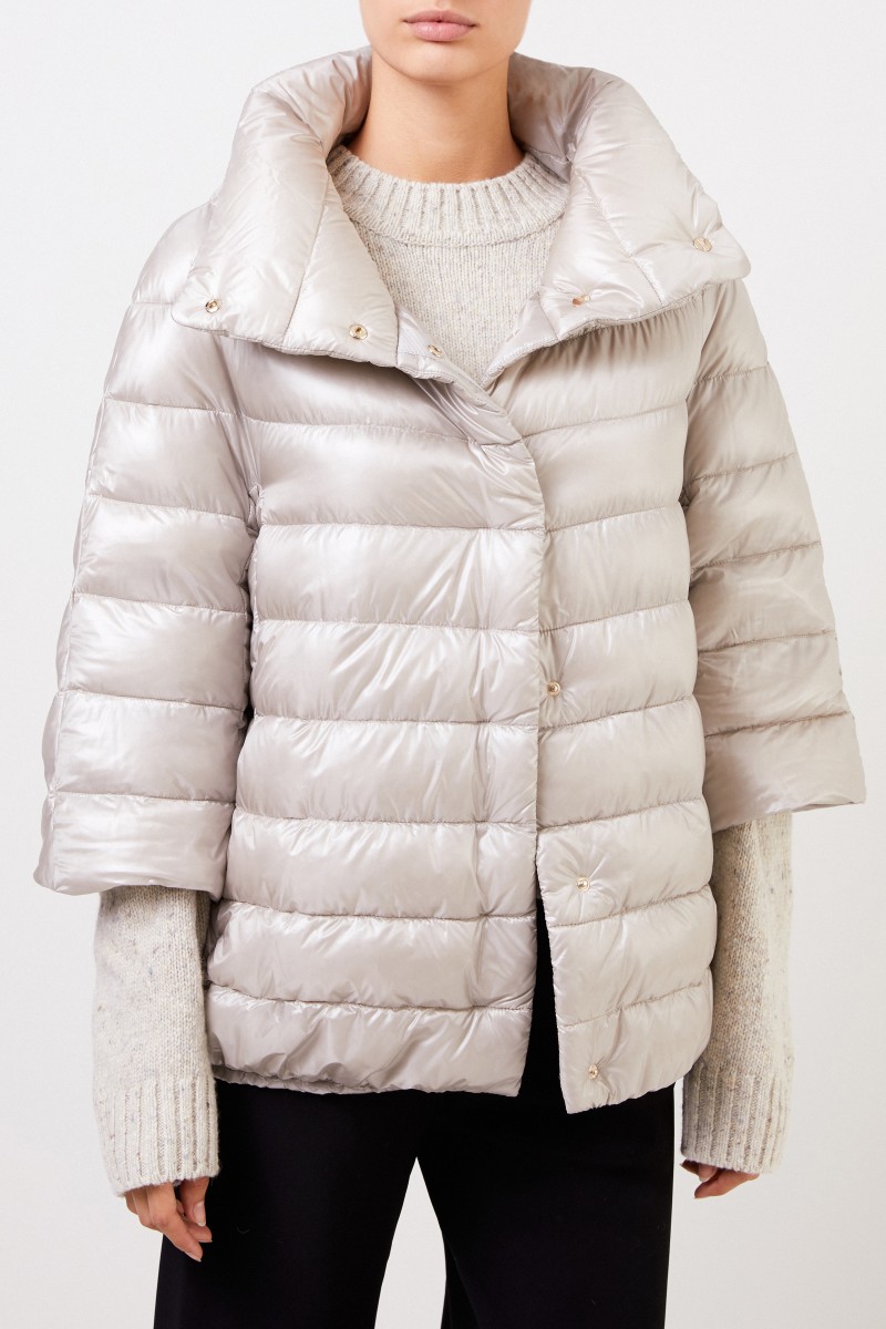 Herno Daunenjacke mit Stehkragen Beige/Grau