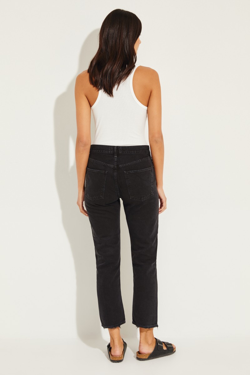 High Rise Jeans 'Cigarette' Schwarz