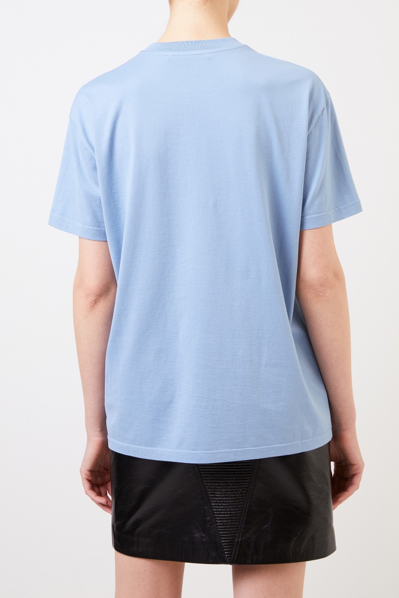 T-Shirt mit frontaler Logostickerei Blau
