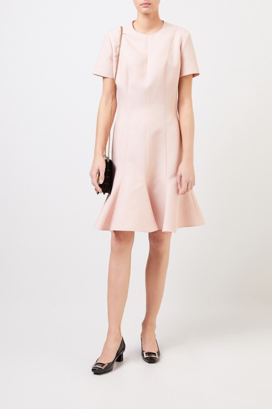 Stella McCartney Wollkleid mit Volant Rosé